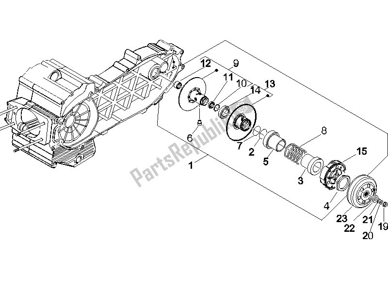 Toutes les pièces pour le Poulie Menée du Gilera Nexus 500 SP E3 2006