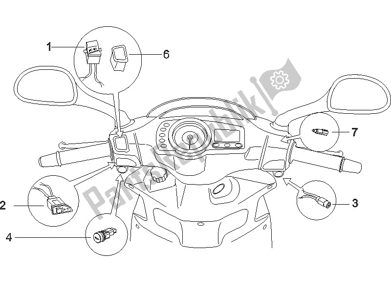 All parts for the Selectors - Switches - Buttons of the Gilera Runner 50 Pure JET 2005