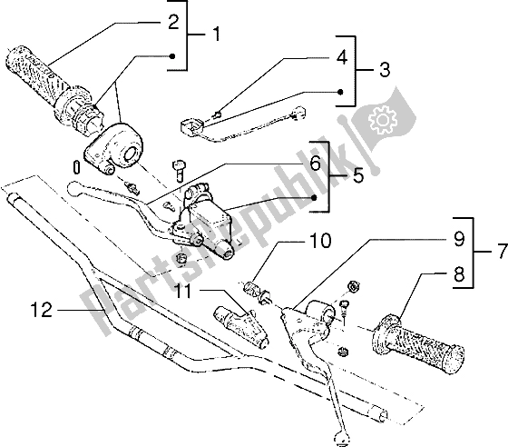 Tutte le parti per il Componenti Manubrio del Gilera RK 50 1998