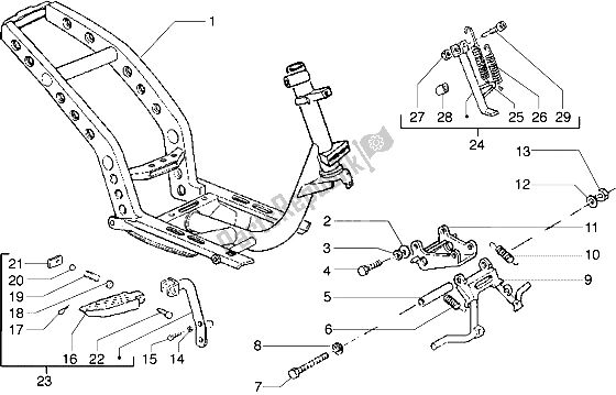 Todas las partes para Soporte Central Del Chasis de Gilera Runner 50 1998