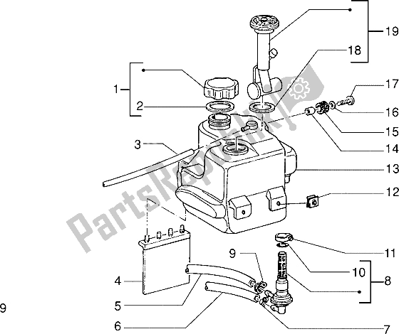 Tutte le parti per il Serbatoio Di Carburante del Gilera Storm 50 1998