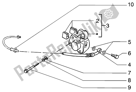 All parts for the Front Brake Piping-front Brake Caliper of the Gilera Runner 50 Purejet 1998