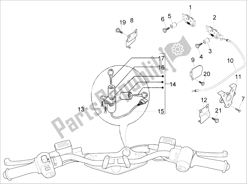 Todas as partes de Fechaduras do Gilera DNA 50 2006