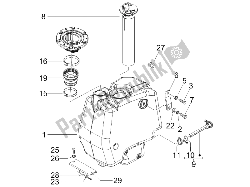 Tutte le parti per il Serbatoio Di Carburante del Gilera Runner 50 Pure JET Race CH 2006