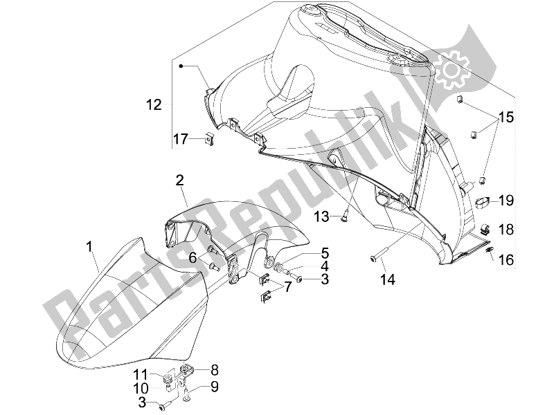 Toutes les pièces pour le Logement De Roue - Garde-boue du Gilera GP 800 2009