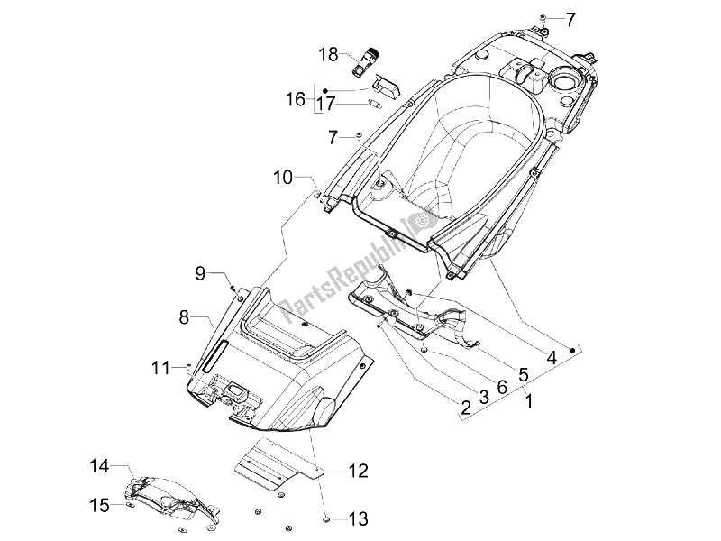 Toutes les pièces pour le Logement De Casque - Sous La Selle du Gilera GP 800 2007