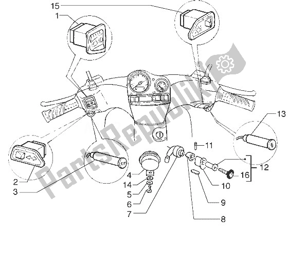 Toutes les pièces pour le Appareils électriques (2) du Gilera Stalker 50 1998