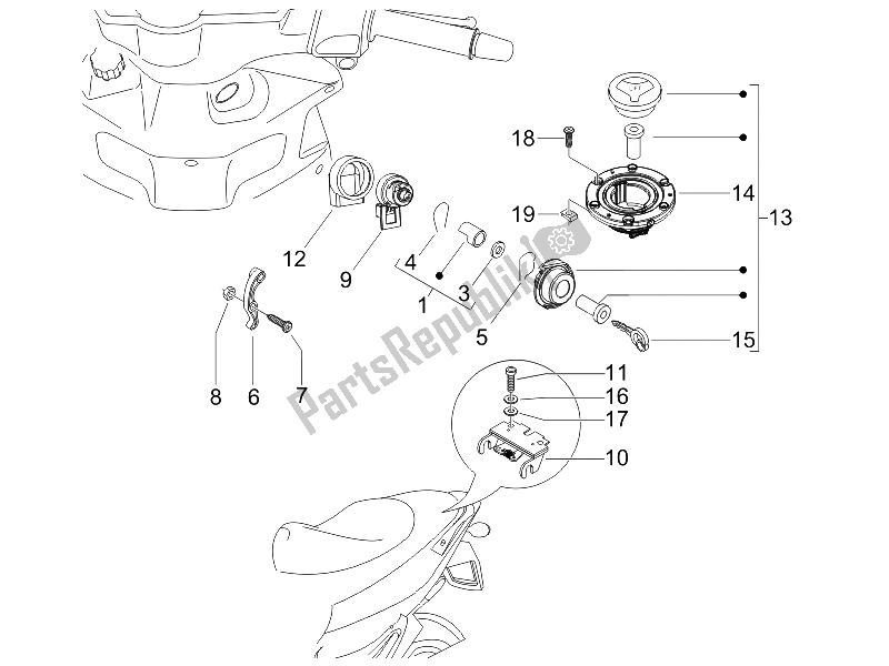 Toutes les pièces pour le Serrures du Gilera Runner 50 SP 2007