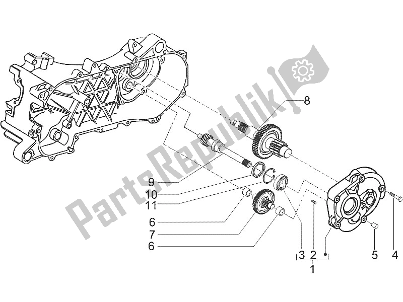 Toutes les pièces pour le Unité De Réduction du Gilera Runner 50 SP 2005