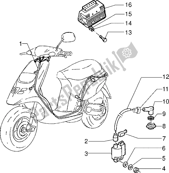 All parts for the Electrical Devices of the Gilera Storm 50 1998