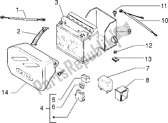 All parts for the Battery-relais of the Gilera GSM 50 1998