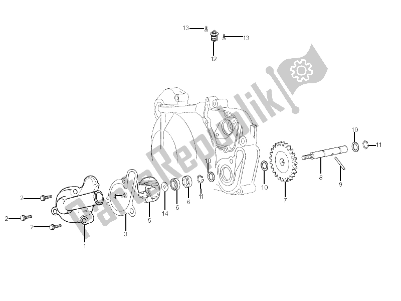 Toutes les pièces pour le Pompe De Refroidissement du Gilera SMT 50 2006