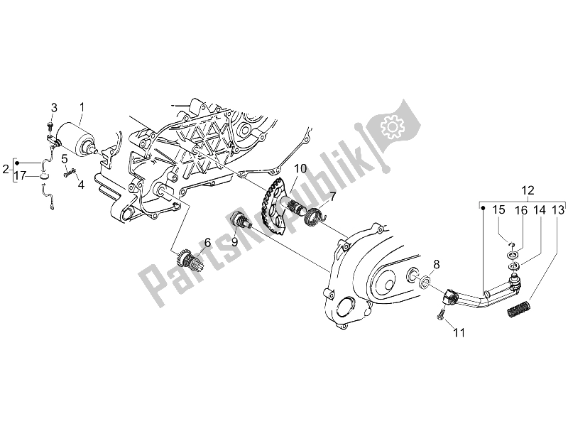 All parts for the Stater - Electric Starter of the Gilera Storm 50 UK 2007