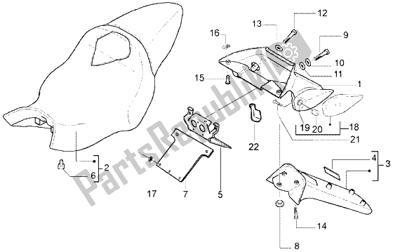 All parts for the Saddle-tail-sattel of the Gilera DNA M Y 50 1998