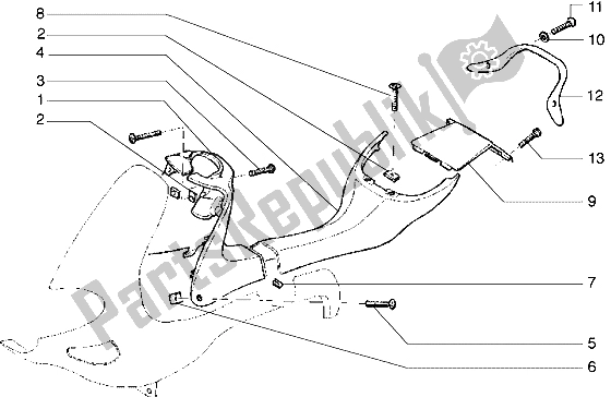 All parts for the Fairings (5) of the Gilera Runner 50 1998