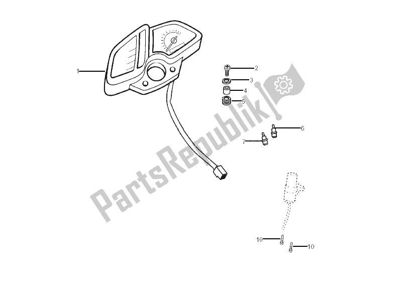 All parts for the Meter Combination-dashbord of the Gilera SMT 50 2006