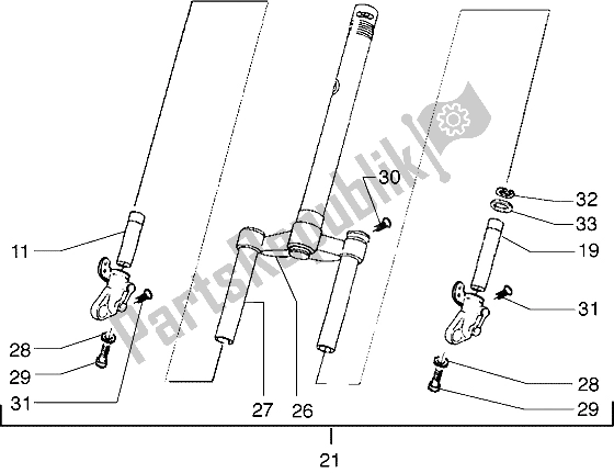 Toutes les pièces pour le Fourche Avant du Gilera Runner VXR 125 1998