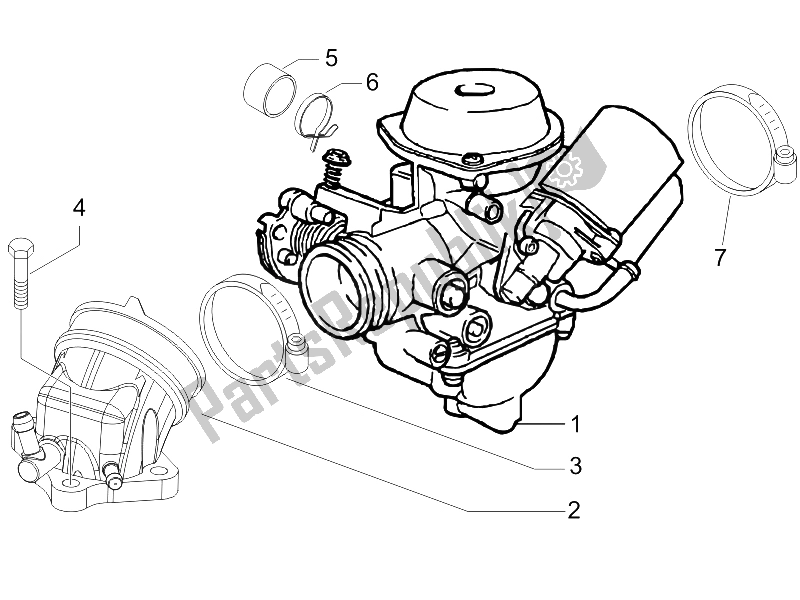 All parts for the Carburettor, Assembly - Union Pipe of the Gilera Oregon 250 CC 2007