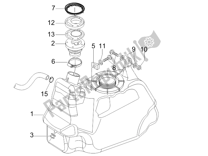 Toutes les pièces pour le Réservoir D'essence du Gilera Nexus 250 SP E3 2006