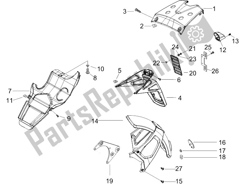 Todas las partes para Cubierta Trasera - Salpicador de Gilera Runner 200 VXR 4T Race 2005