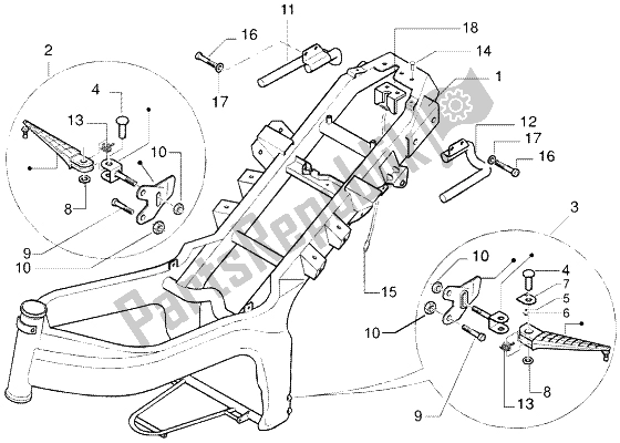 All parts for the Chasis of the Gilera DNA M Y 50 1998