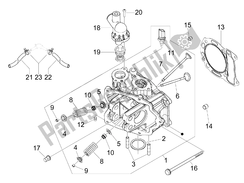 All parts for the Head Unit - Valve of the Gilera Runner 125 ST 4T E3 2008