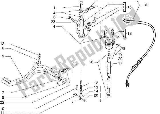 All parts for the Pedal-master Cylinder of the Gilera GSM 50 1998