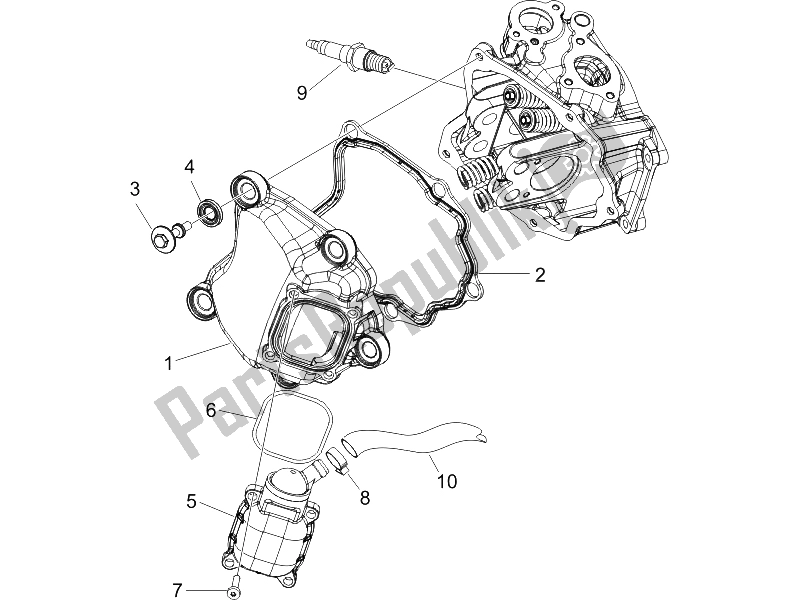 All parts for the Cylinder Head Cover of the Gilera Runner 200 VXR 4T Race UK 2006