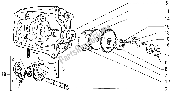 Todas as partes de Suporte Para Alavancas De Rocker do Gilera DNA 125 1998