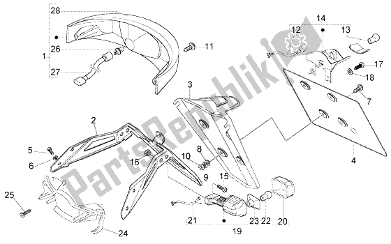 Toutes les pièces pour le Feux Arrière-revêtements Arrière du Gilera Nexus 500 1998