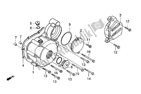 All parts for the Left Crankcase Cover of the Gilera Cougar 50 1998
