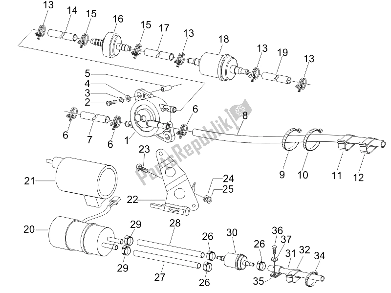 Toutes les pièces pour le Système D'alimentation du Gilera Runner 200 VXR 4T Race E3 2006