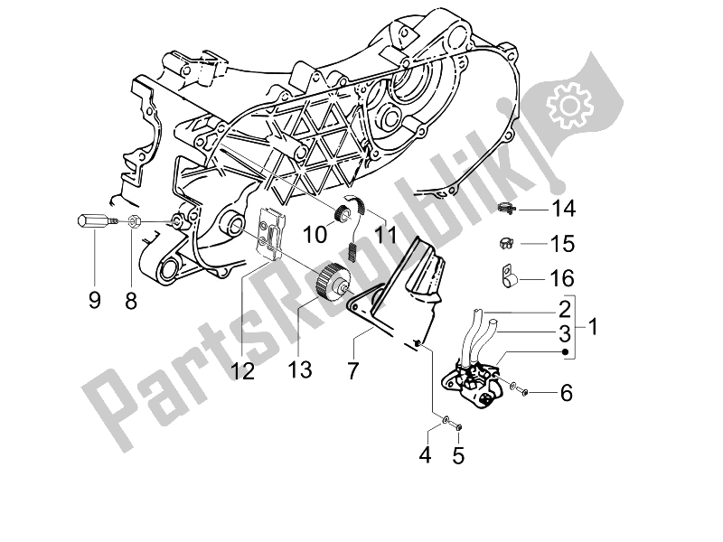 All parts for the Oil Pump of the Gilera Runner 50 SP 2008