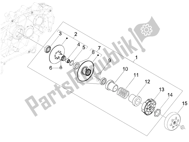 Toutes les pièces pour le Poulie Menée du Gilera Runner 50 Pure JET ST 2008