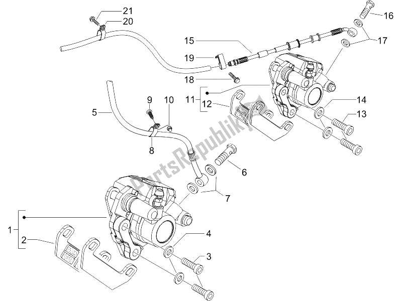 Todas las partes para Tubos De Frenos - Pinzas de Gilera Runner 125 VX 4T E3 UK 2006