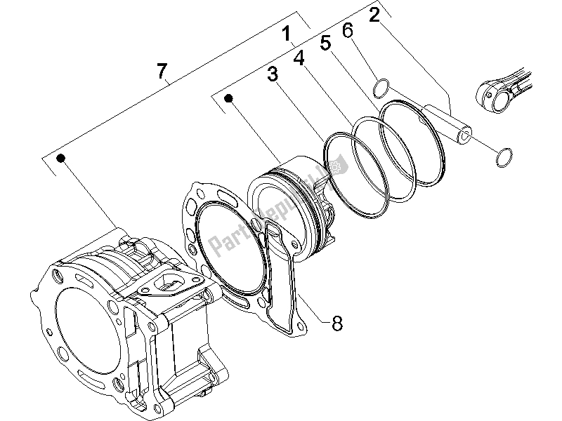 Toutes les pièces pour le Unité Cylindre-piston-axe De Poignet du Gilera Runner 125 VX 4T SC 2006