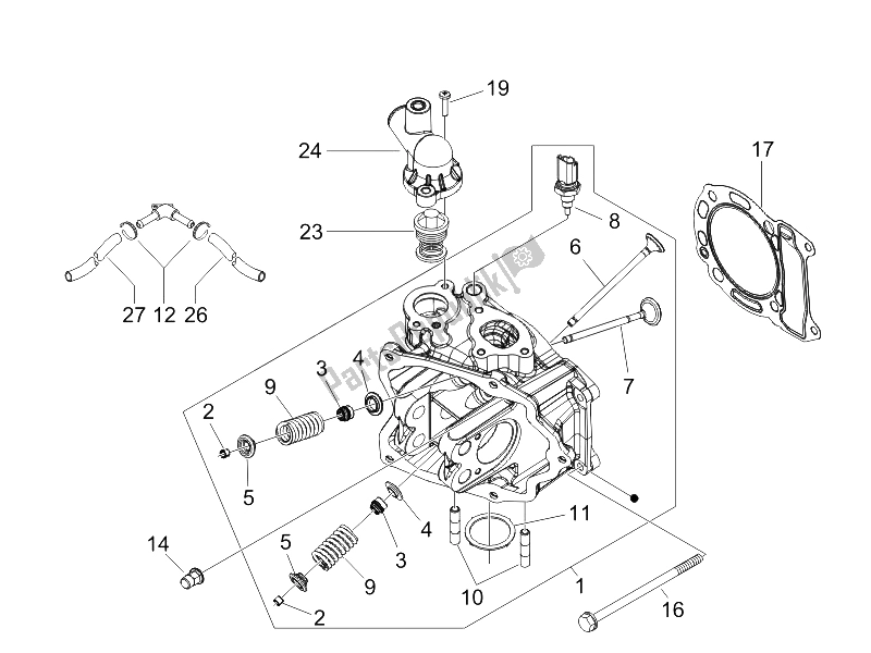 Alle onderdelen voor de Head Unit - Klep van de Gilera Runner 200 VXR 4T Race E3 UK 2006