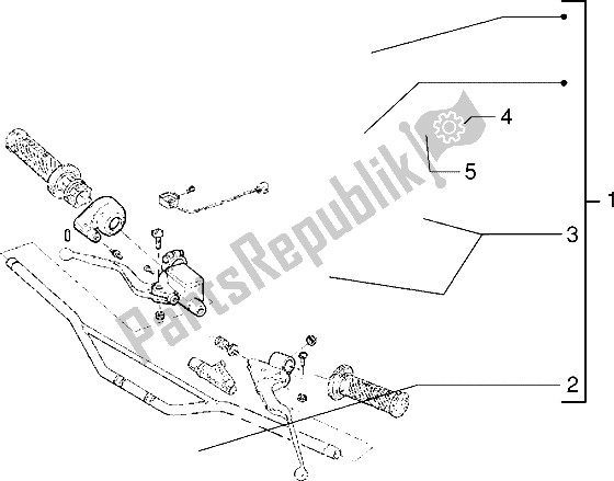 All parts for the Handlebars Component Parts (2) of the Gilera GSM 50 1998