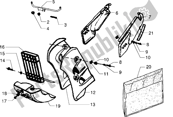 Toutes les pièces pour le Carénages du Gilera Surfer 50 1998