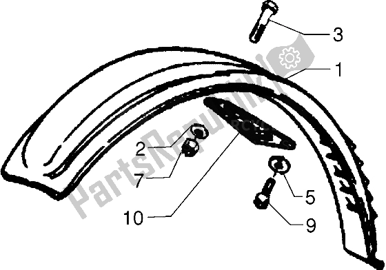 Tutte le parti per il Parafango Anteriore del Gilera Surfer 50 1998