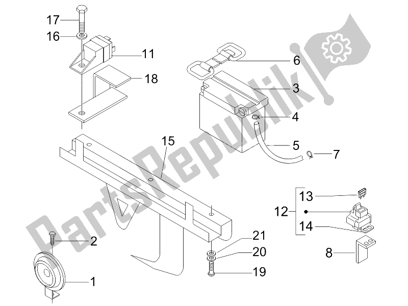 Toutes les pièces pour le Télécommandes - Batterie - Klaxon du Gilera Nexus 500 E3 UK 2006