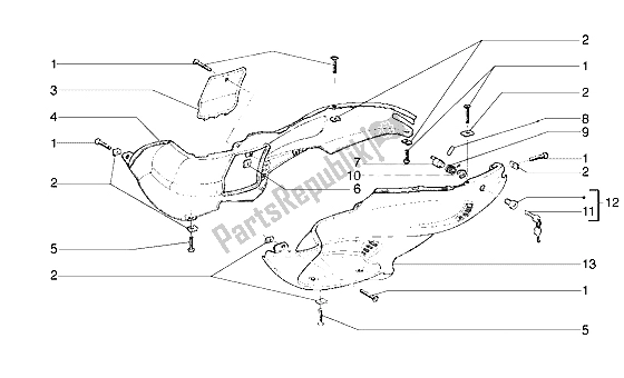 All parts for the Fairings (2) of the Gilera Runner VX 125 1998