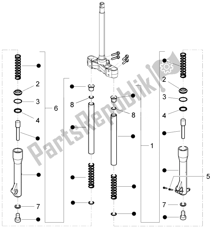 Toutes les pièces pour le Composants De La Fourche (escortes) du Gilera Runner 50 SP 2010