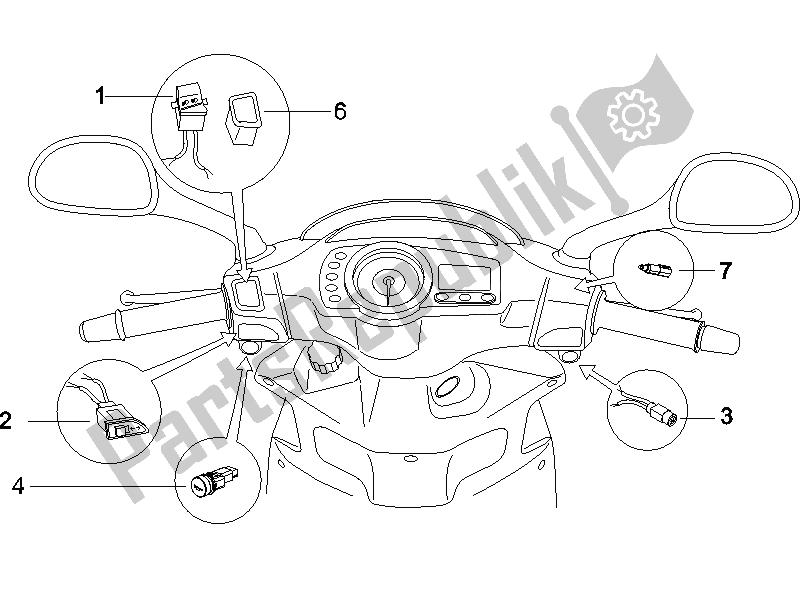 Todas las partes para Selectores - Interruptores - Botones de Gilera Runner 125 VX 4T SC E3 2006