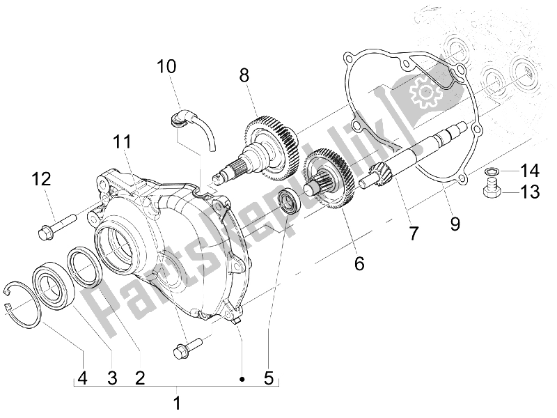 Toutes les pièces pour le Unité De Réduction du Gilera Runner 125 VX 4T E3 2007