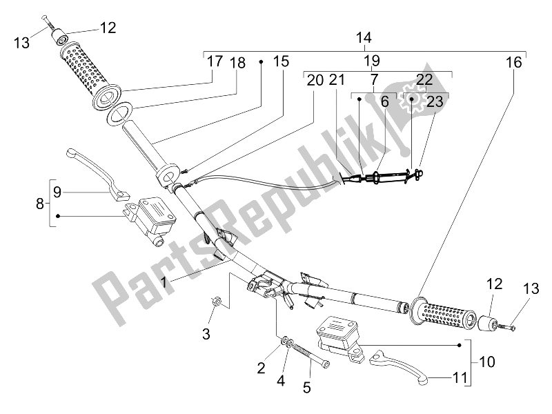 Toutes les pièces pour le Guidon - Master Cil. Du Gilera Runner 50 Pure JET Race CH 2006