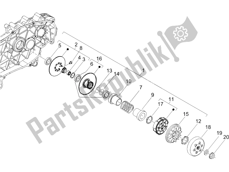 Tutte le parti per il Puleggia Condotta del Gilera Runner 200 VXR 4T Race 2005