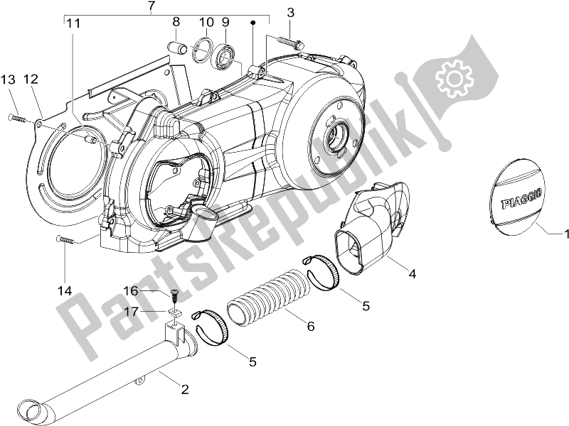 Todas las partes para Tapa Del Cárter - Enfriamiento Del Cárter de Gilera Runner 200 VXR 4T Race 2005