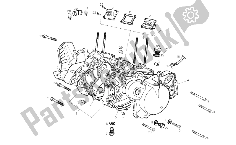 All parts for the Crankcases of the Gilera RCR 50 2011