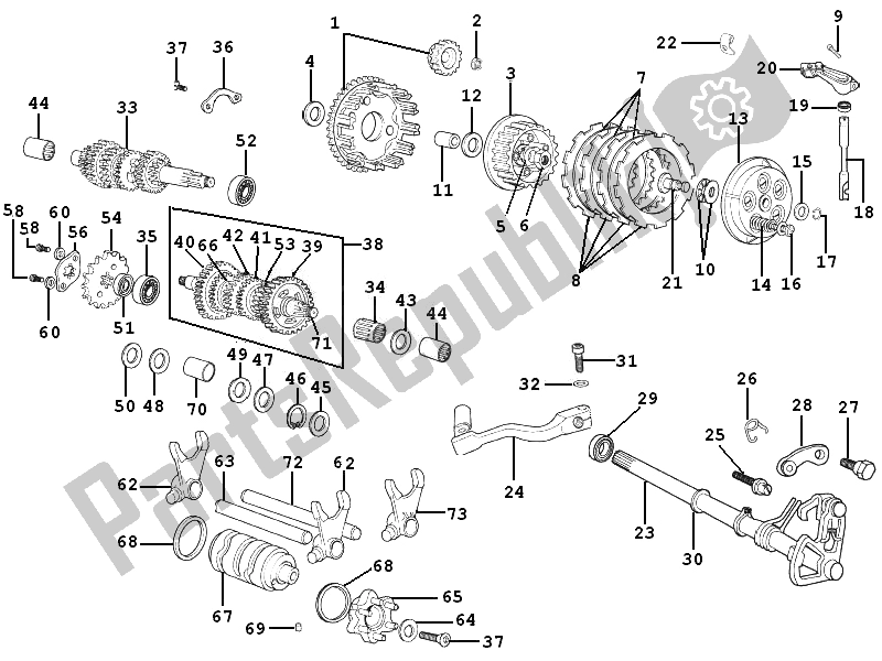 All parts for the Gear-box Components of the Gilera SMT 50 2006